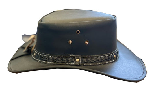 Black Leather Cowboy hat