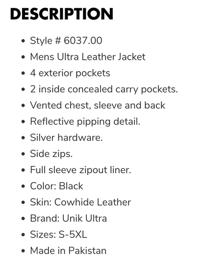 6037.00- Men's Cowhide Leather Jacket