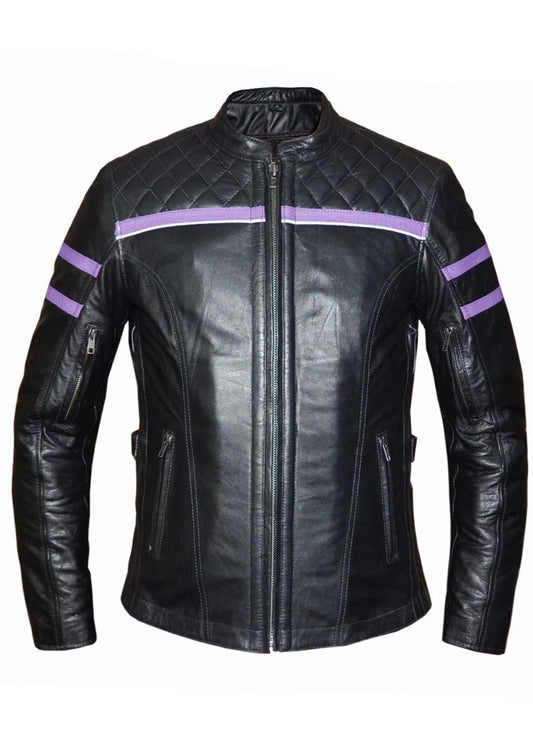 6560.17- Ladies Cowhide purple jacket