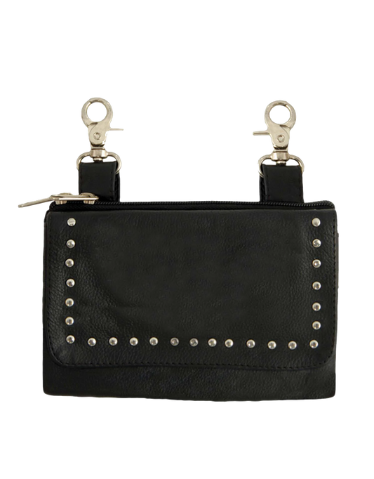 2151.PL- Cowhide Leather 8" x 5" Clip on Bag