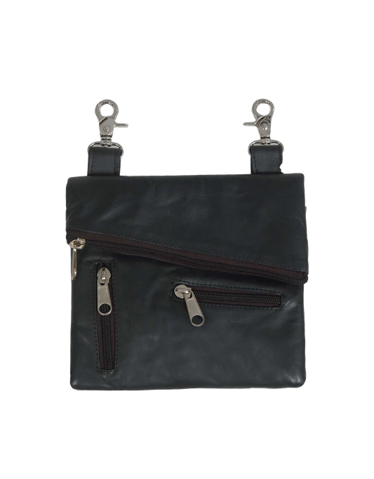 2152.PL- Cowhide Leather 7.5" x 6.5" Clip on Bag