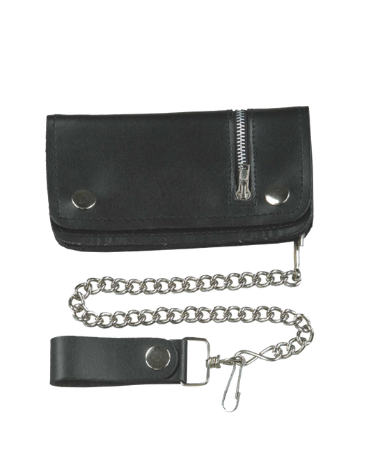 9058- 6" x 3" Biker Chain Wallet with zipper