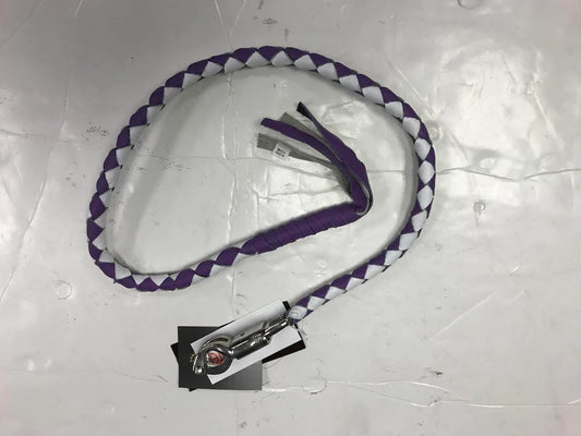 2053.56- White & Purple Cowhide Biker Whip
