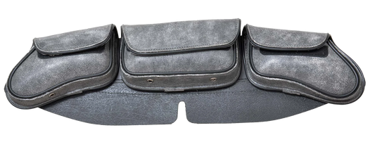 9677.GN- COWHIDE 22.5" x 5.5" 3-pocket Windshield Bag