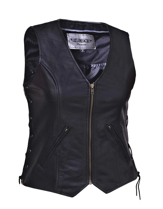 399- Ladies Cowhide Zippered Vest