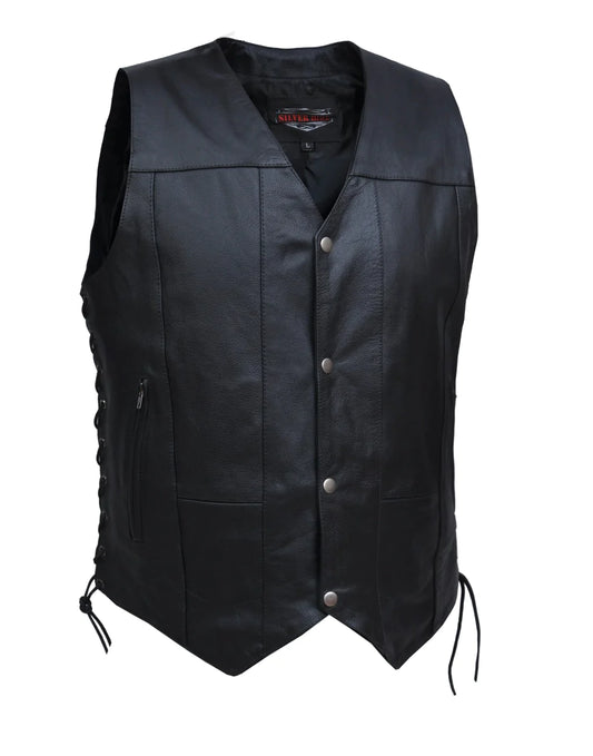 2632.LC- 10 Pocket Men's classic Leather Vest