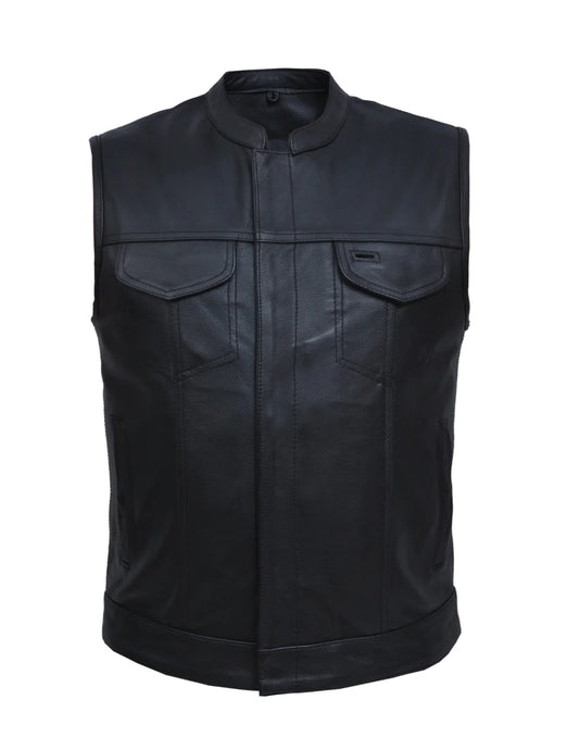 6655- Men's Leather Club Vest without Laces