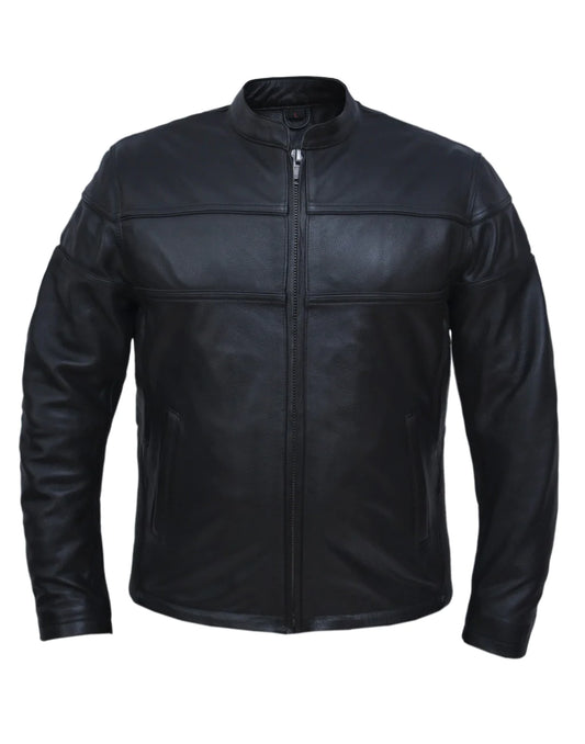 316.00- Men's Silver Cowhide Leather Jacket