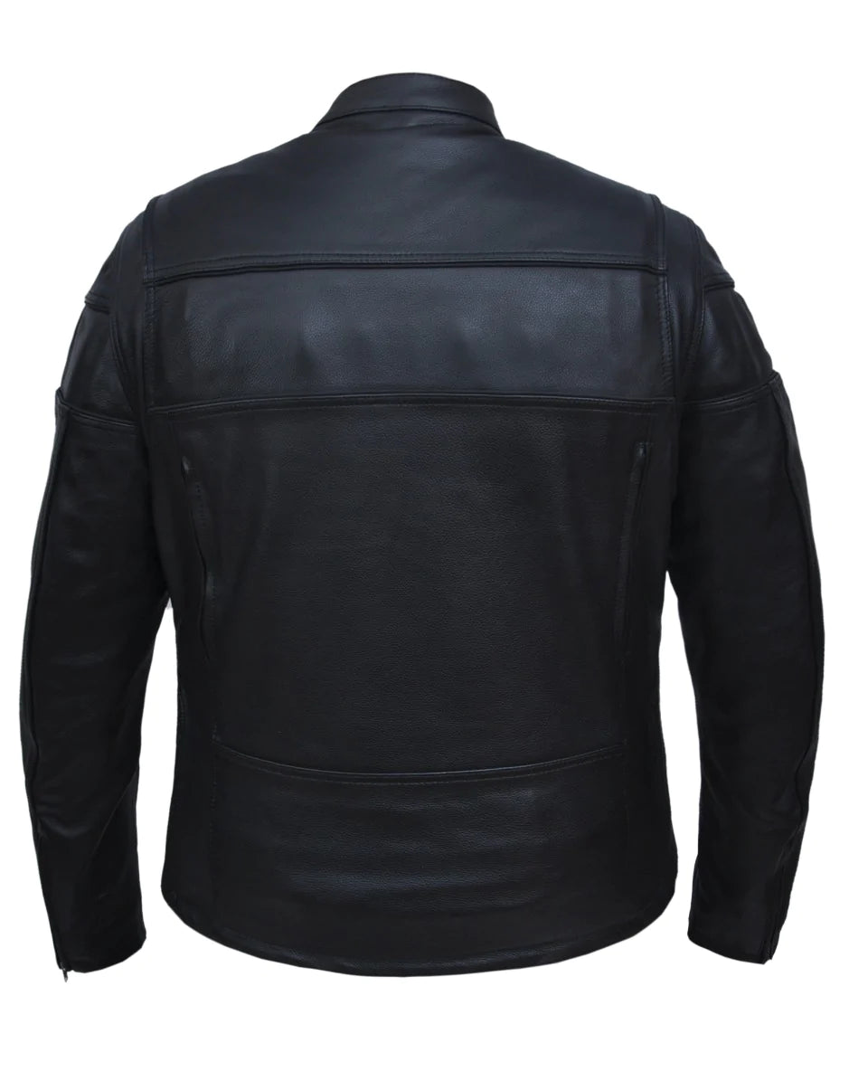 316.00- Men's Silver Cowhide Leather Jacket