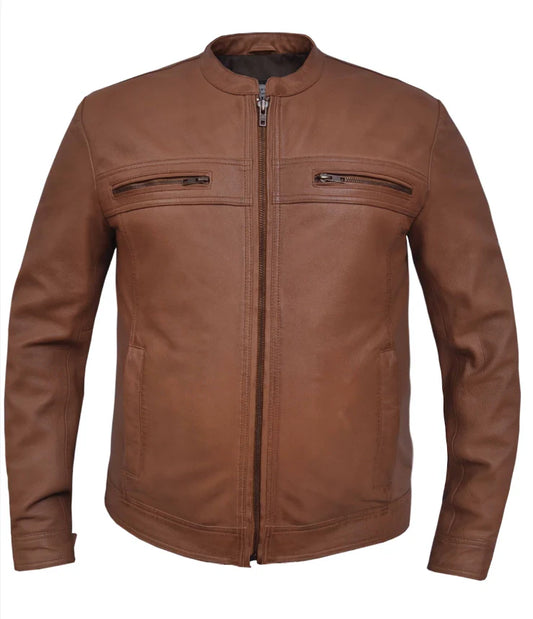 6924.ANT- Brown Leather Jacket For Men