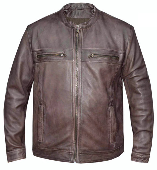 6924.BRD- Men's Brown Lambskin Jacket