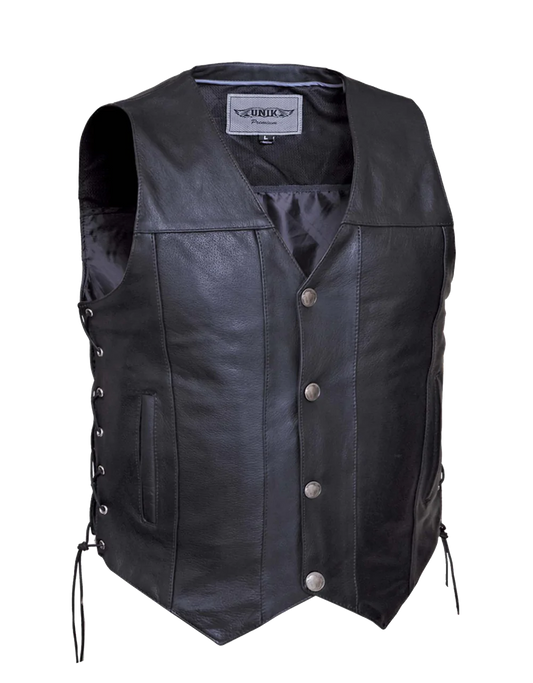2608.2B- Men's Black Leather Vest