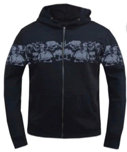 Mens Cotton Hoodie Shirt with Skull Design
