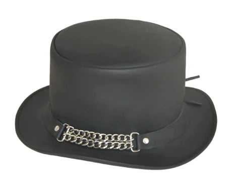 9227- Men's Cowhide Top Hat with Chain