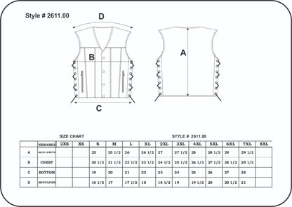 2611.00- Men's Black Leather Vest