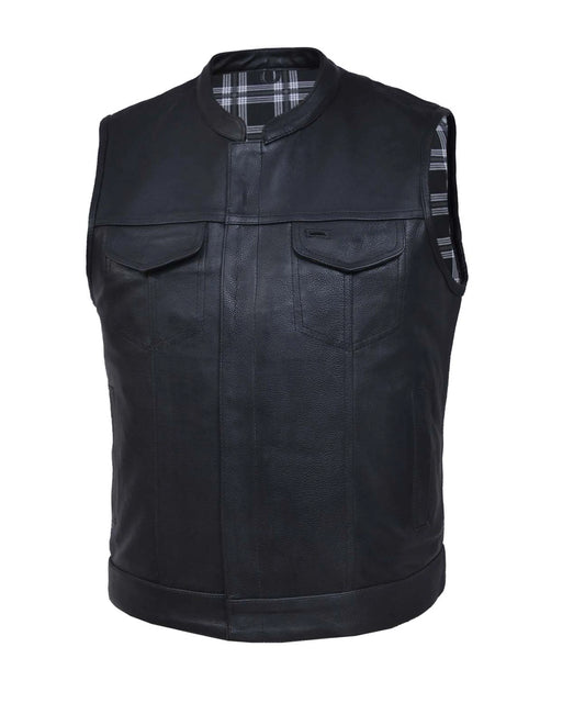 6664- Men's Black & White Lining Club Vest