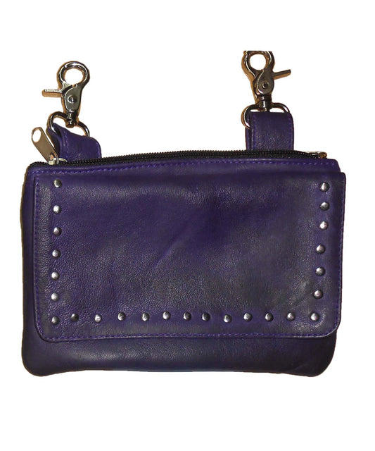 9704.NY- Ladies Lambskin Navy Blue 8" x 5" Clip on Bag