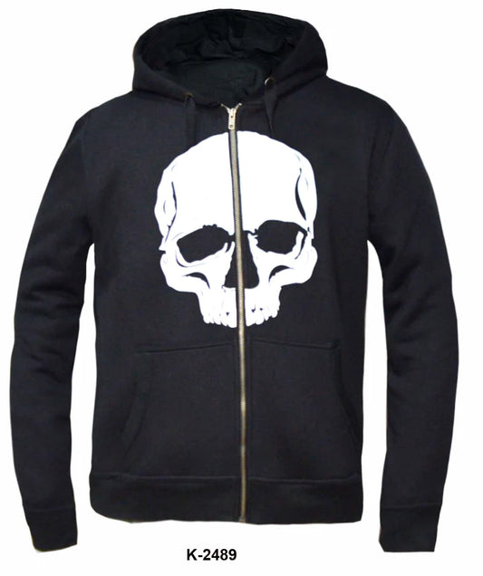Men's Cotton Hoodie Shirt with Skull Design