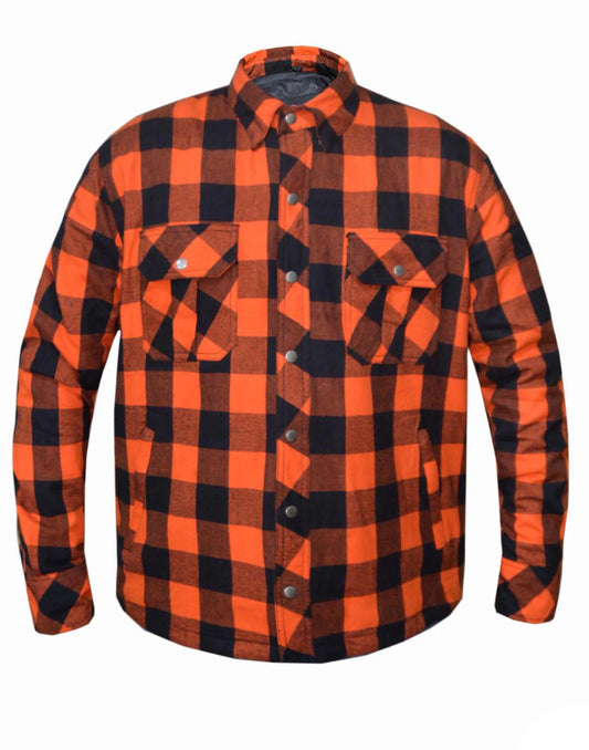 TW205.16- Men's Black & Orange Flannel Shirt
