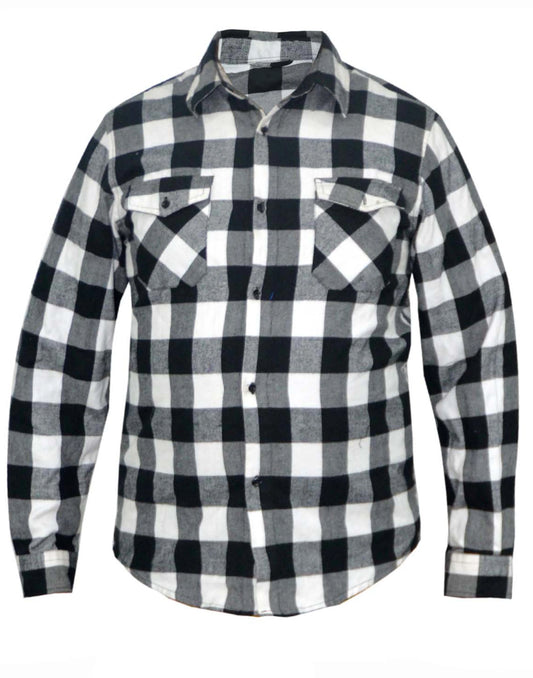 TW205.14- Men's Black & White Flannel Shirt