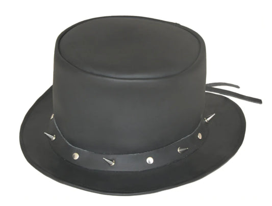 9228- Men's Cowhide Top Hat with Spikes