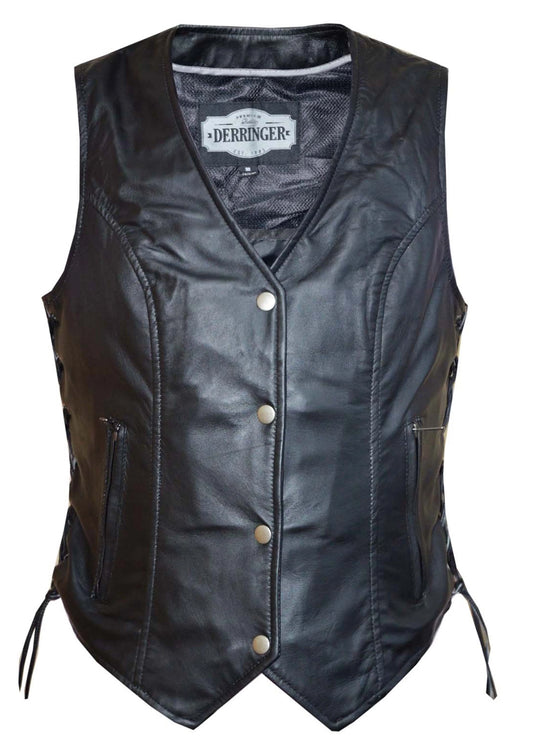 6897- Ladies Lambskin Leather Vest