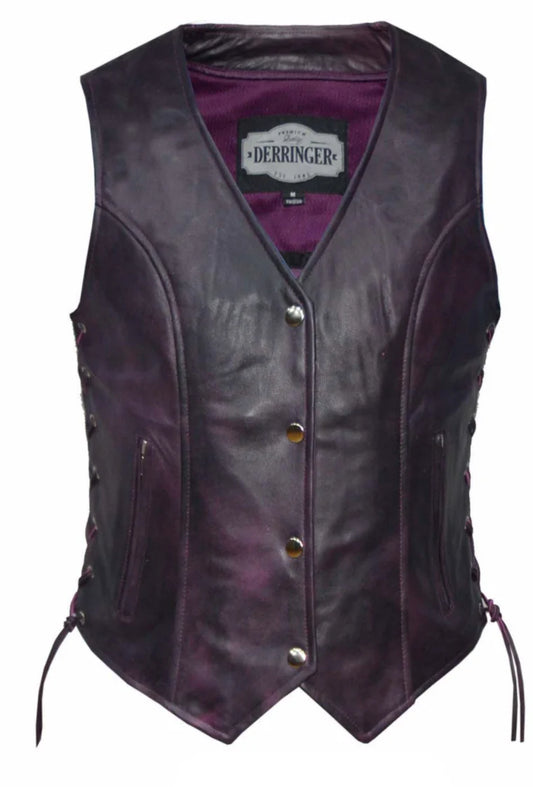 6897.17- Ladies Purple Lambskin Vest