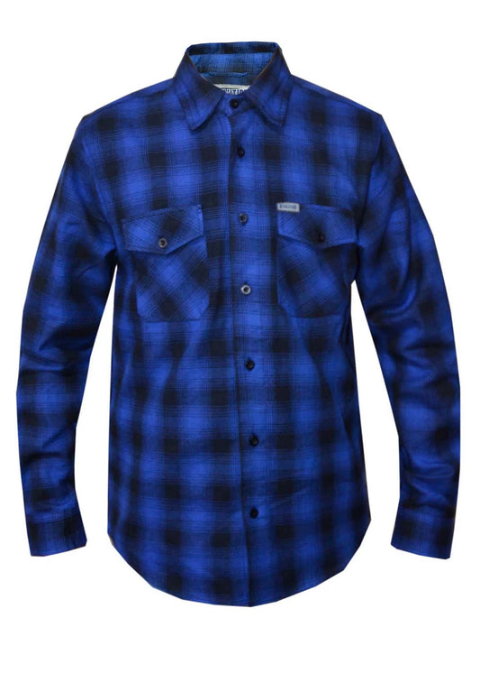 TW206.03- Men's Black and blue Flannel Shirt
