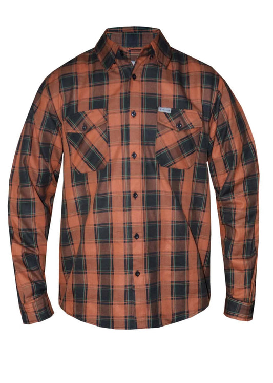 TW211.00- Mens Brown and Black Flannel Shirt