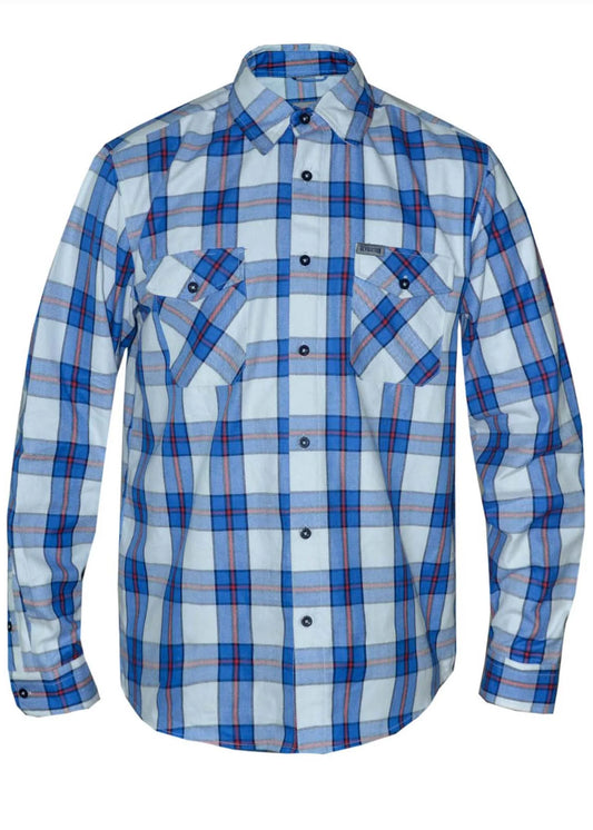TW212.00- Mens Blue and White Flannel Shirt