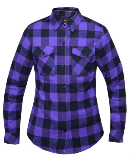 TW255.17- Women's Black & Purple Flannel Shirt
