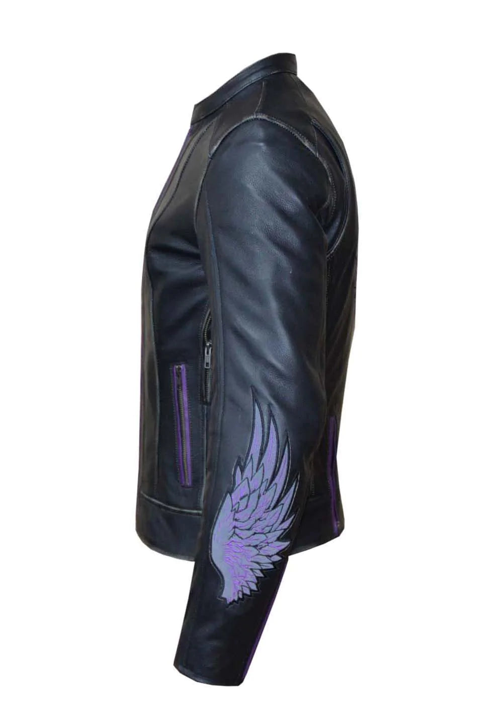 6954.17- Women's Purple Wings Leather Jacket